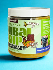 Chocbox Dubai Dip featuring shredded kataifi crunch, ideal for desserts and snacks.