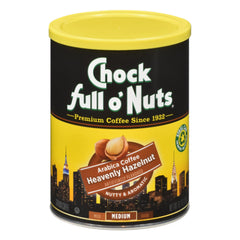 Chock Full o’ Nuts Heavenly Hazelnut beans offer rich aroma and a smooth everyday cup.
