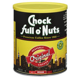 Chock Full o'Nuts Heavenly Original ground coffee can side view for daily use