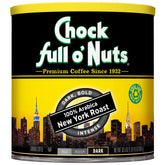 Chock-full-o-nuts New York Roast steel can preserves freshness and protects flavor