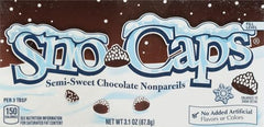 Chocola BB Snow Caps box top with brand logo for display on shelves.