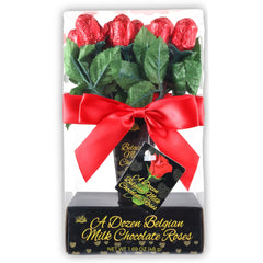 Chocolate Roses Valentine bouquet with Belgian milk chocolate roses, ideal for gifting.