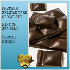 Chocolove Hawaiian Sea Salt dark bar slice shows balanced salt and cacao.