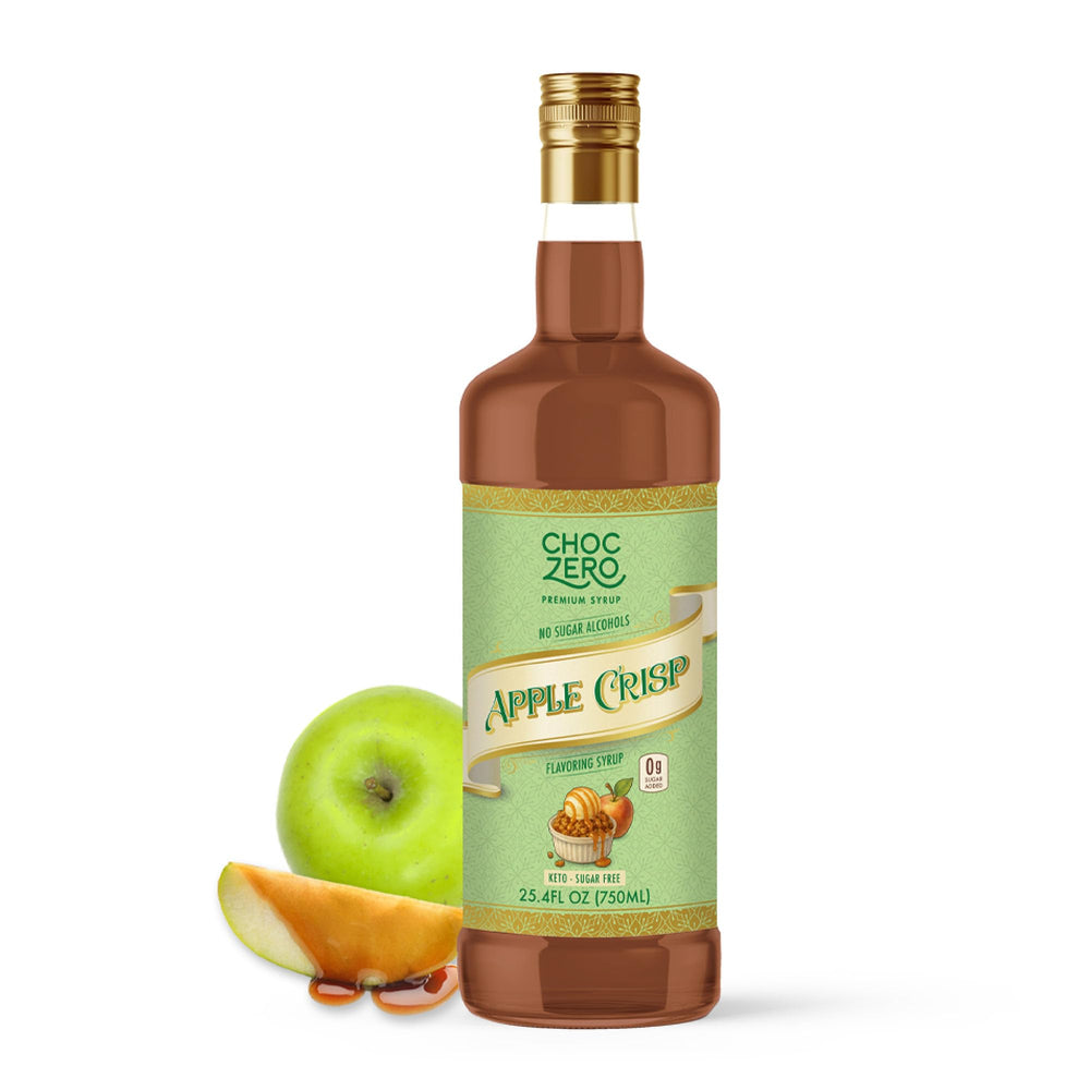 ChocZero Apple Crisp sugar-free syrup bottle adds bold flavor to keto-friendly breakfasts.