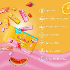 Softening taffy texture of ChocZero fruit chew near a snack