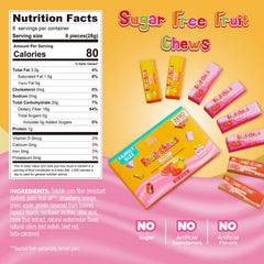 Unwrapped ChocZero fruit chew close-up shows soft, gummy texture