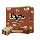 ChocZero Hazelnut Wafer Cookies box front highlights gluten-free, keto-friendly packaging for smart snacking.