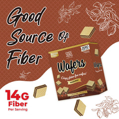 ChocZero Hazelnut Wafer Cookies texture close-up reveals light, crispy layers.