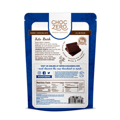 ChocZero Keto Bark slice view shows almonds and sea salt in rich keto-friendly chocolate