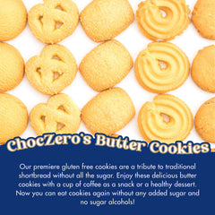 ChocZero Keto Butter Cookies close-up shows buttery shortbread texture.