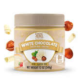 ChocZero Keto White Chocolate Hazelnut Spread jar – silky texture for a sugar-free breakfast.