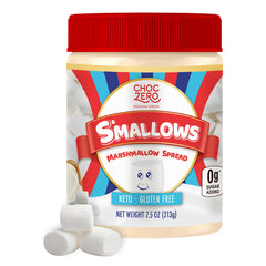 ChocZero marshmallow spread jar close-up showing creamy vanilla texture ideal for drizzle