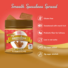 ChocZero Smooth Speculoos Spread for dipping fruit reveals creamy sweetness.