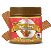 ChocZero Smooth Speculoos Spread jar shows creamy texture ideal for spreading.