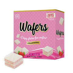 ChocZero Strawberry Wafer Cookies box on the counter for easy snacking.