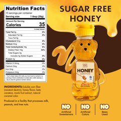 ChocZero sugar-free honey substitute pancake drizzle on a stack of pancakes