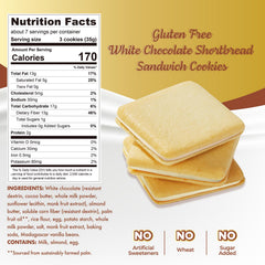 ChocZero White Chocolate Jolies close-up reveals crispy shortbread and creamy ganache.