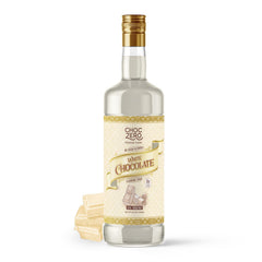 ChocZero white chocolate syrup bottle pour, keto-friendly flavor for coffee.