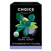 Choice Organic Teas Earl Grey tea bags ready to steep for a comforting classic