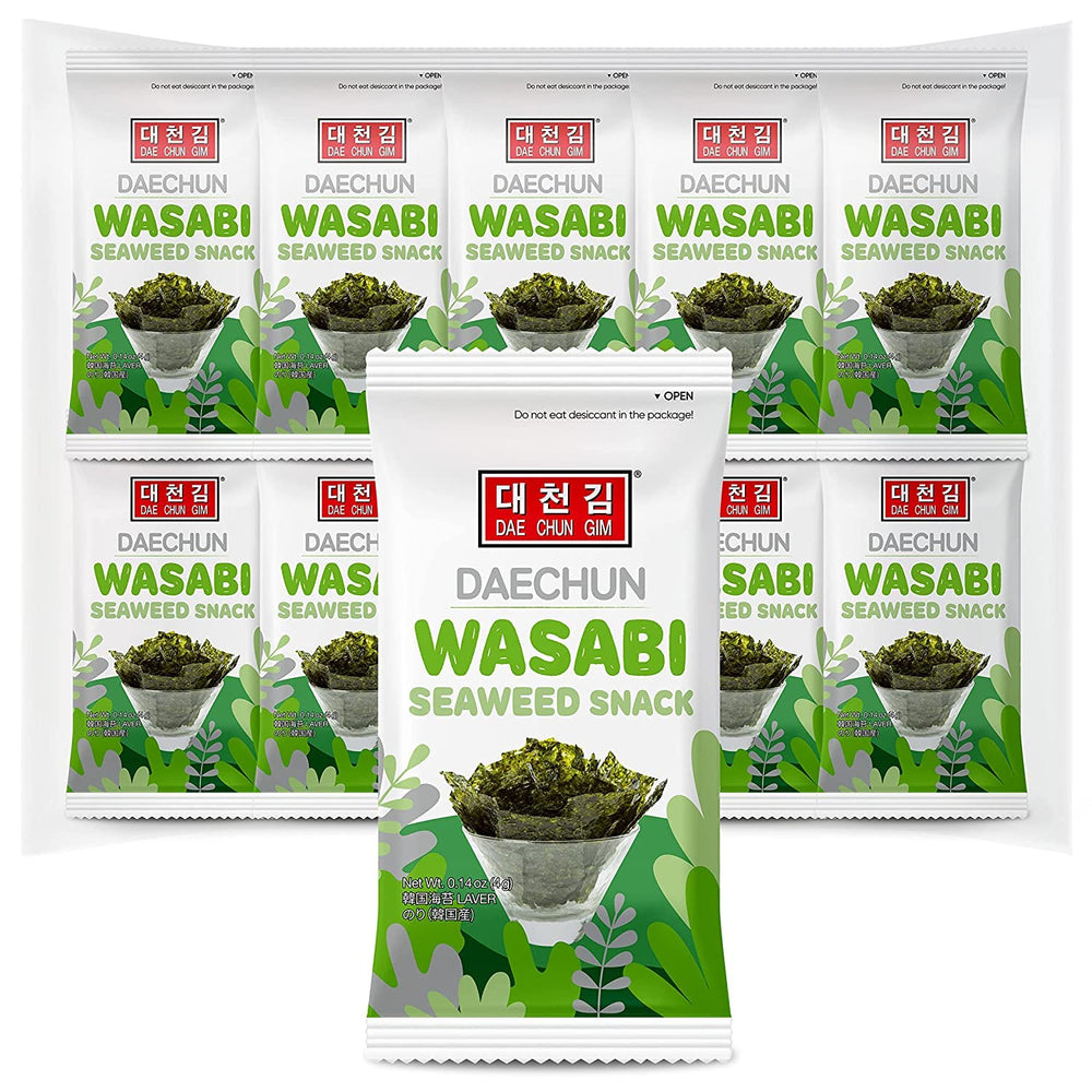CHOI'S 1 Wasabi Seaweed Snacks on-the-go pack for quick, flavorful snacking.