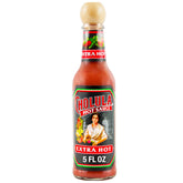 Cholula Extra Hot bottle cap close-up highlighting authentic heat