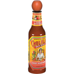 Cholula Sweet Habanero bottle pour adds tropical heat to sauces.