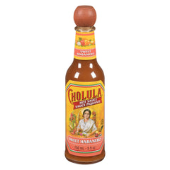 Cholula Sweet Habanero Hot Sauce bottle front view boosts burgers with bright heat.