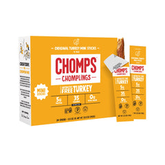 Chomps Original Turkey Jerky Stick 24-pack front view for on-the-go protein