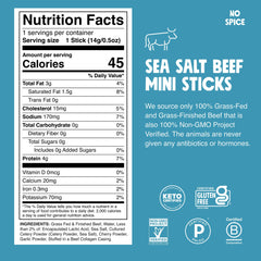 Chomps Sea Salt Beef Jerky Stick showing a low-calorie, high-protein snack.