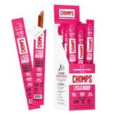 Chomps spicy habanero beef jerky stick 24-pack front view for on-the-go protein