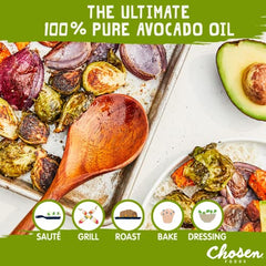 Chosen Foods Avocado Oil in a hot pan, demonstrating a high smoke point for cooking.