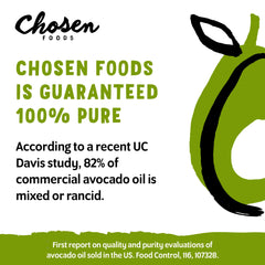 Chosen Foods Avocado Oil neutral-flavor kitchen captures cooking, baking, and dressings without masking ingredients