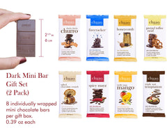 Chuao Chocolatier dark mini-bar assortment, perfect for tasting seven flavors.
