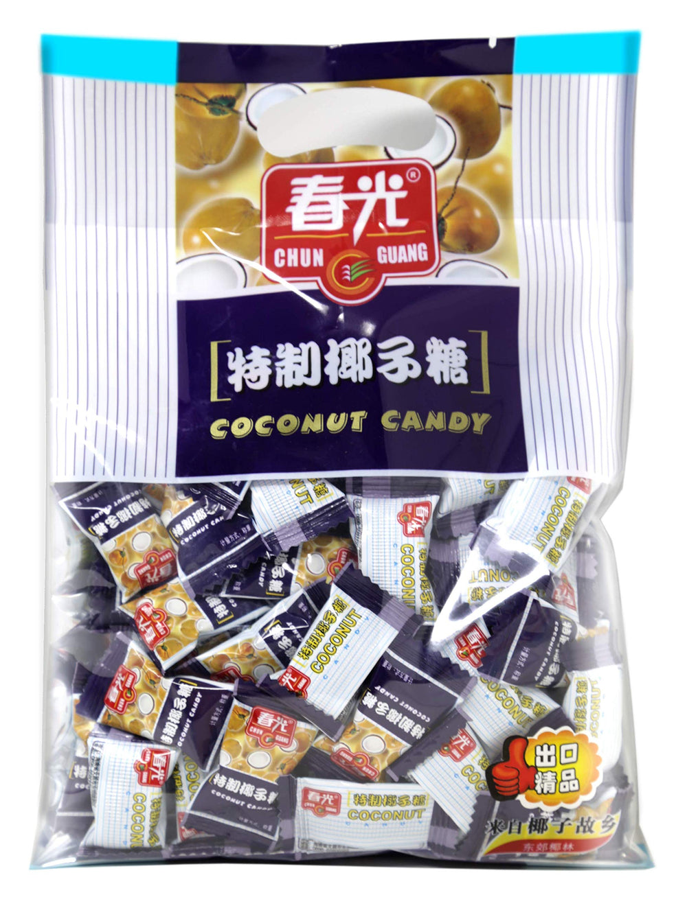 Chun Guang Premium Coconut Candy 8oz bag—sweet coconut flavor, ideal tea-time snack
