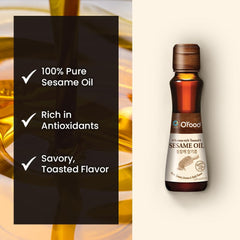 Chung Jung One sesame oil drizzle brightening a salad dressing.