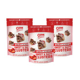 Chunk Nibbles Strawberry Snack Clusters in a resealable pouch showing real fruit flavor.