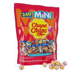 Chupa Chups mini lollipop assortment bag for easy party sharing.