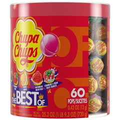 Chupa Chups strawberry flavor lollipop bright pink color