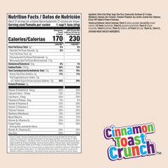 Cereal bowl with Cinnamon Toast Crunch and milk ready for crunch time