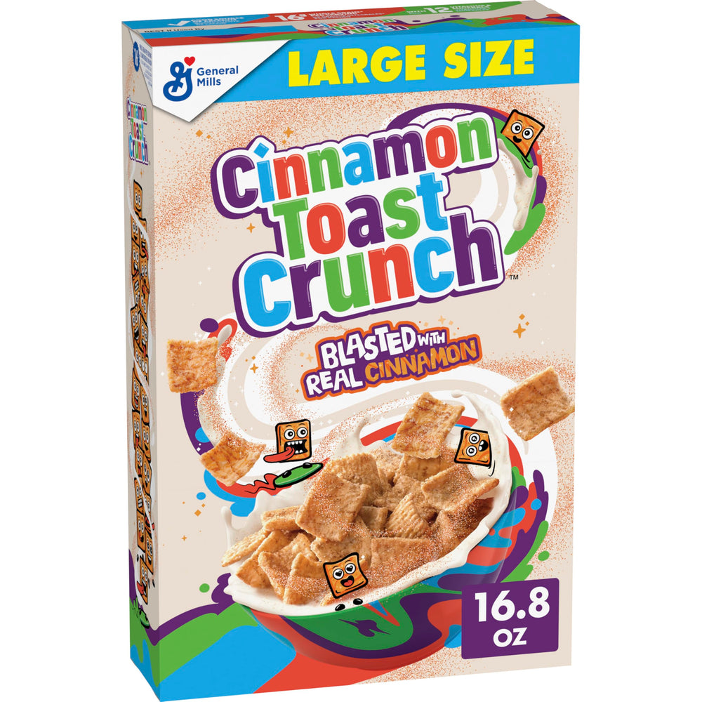 Cinnamon Toast Crunch cereal bowl with milk for a quick breakfast