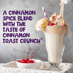 Cinnamon Toast Crunch Cinnadust pours over pancakes for a sweet extra layer