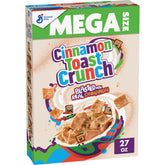 Cinnamon Toast Crunch Mega Size box front, ready for family breakfast.
