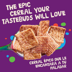 Cinnamon Toast Crunch milk pour highlights creamy CINNAMILK with strawberry flavor.