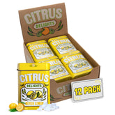 Citrus Delights Meyer Lemon candy tin front view for easy gifting
