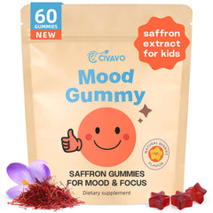 Civavo saffron gummies for kids in bottle support calm focus during school