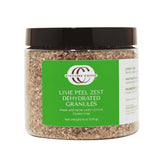 Civilized Coffee lime zest granules in a bottle add bright citrus flavor to baking.
