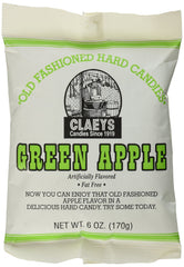 Claey's Green Apple hard candy bag showing glossy pieces for a classic treat.