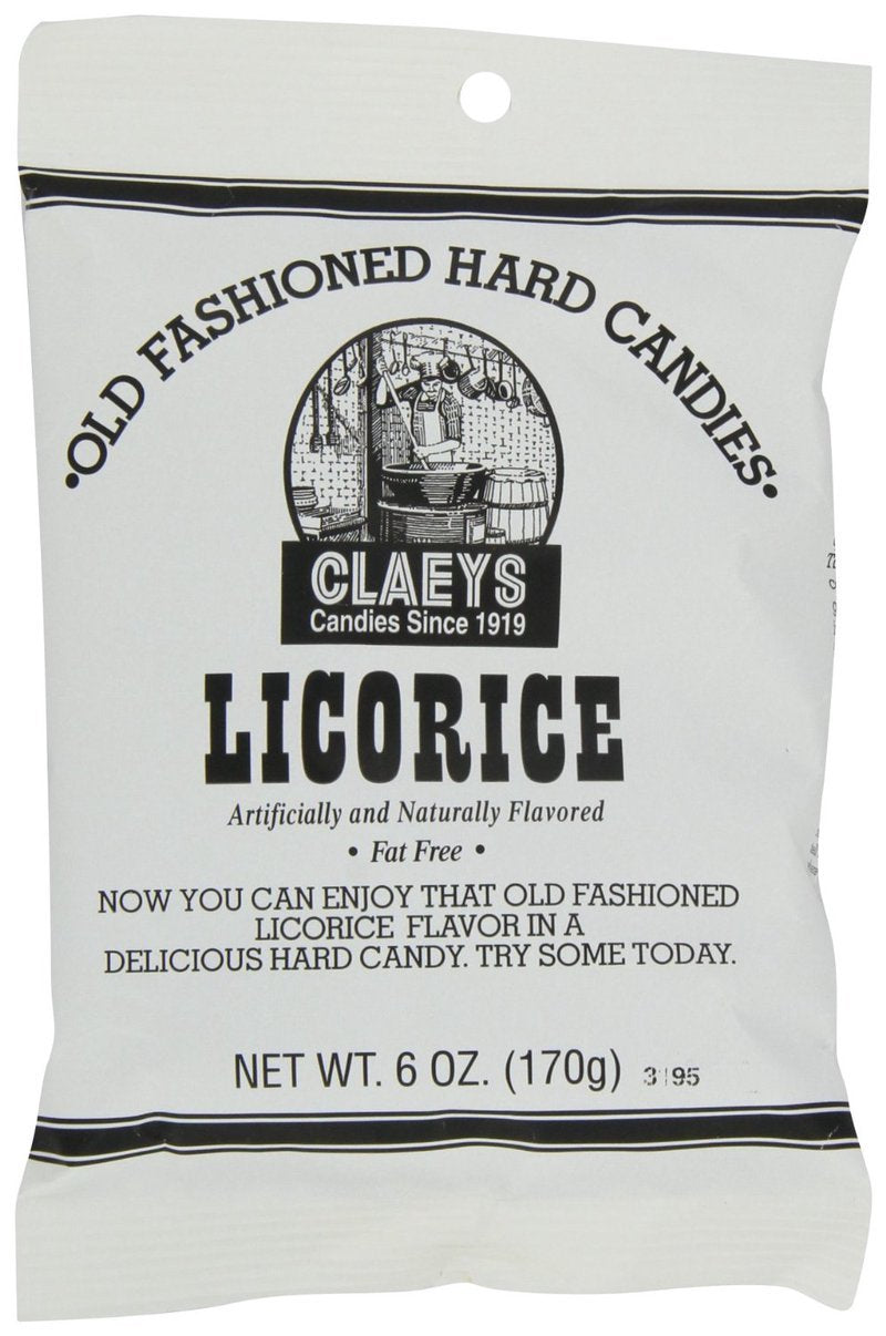 Claeys licorice hard candy 6oz bag, ideal for celebrations and gifting.
