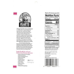 Claeys Raspberry Old Fashioned Hard Candy closeup shows glossy crystals, a quick indulgence.