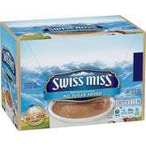 Swiss Miss no sugar added packet close-up by Classic Coffee Concepts for quick cocoa warmth.